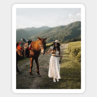 The Woman And The Horse Sticker